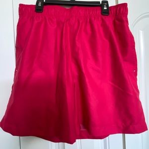 Men’s solid red swim trunks